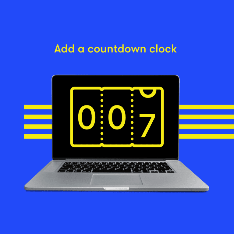 Add A Clock Down Clock (Laptop Computer) - Quick Design Tips to Get Your Site Black Friday and Cyber Monday Ready Post